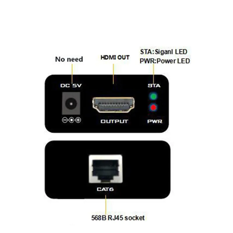 2Pcs Hdmi Extender By Cat-5E/6 Adapter Rj45 Max 60M He-60M