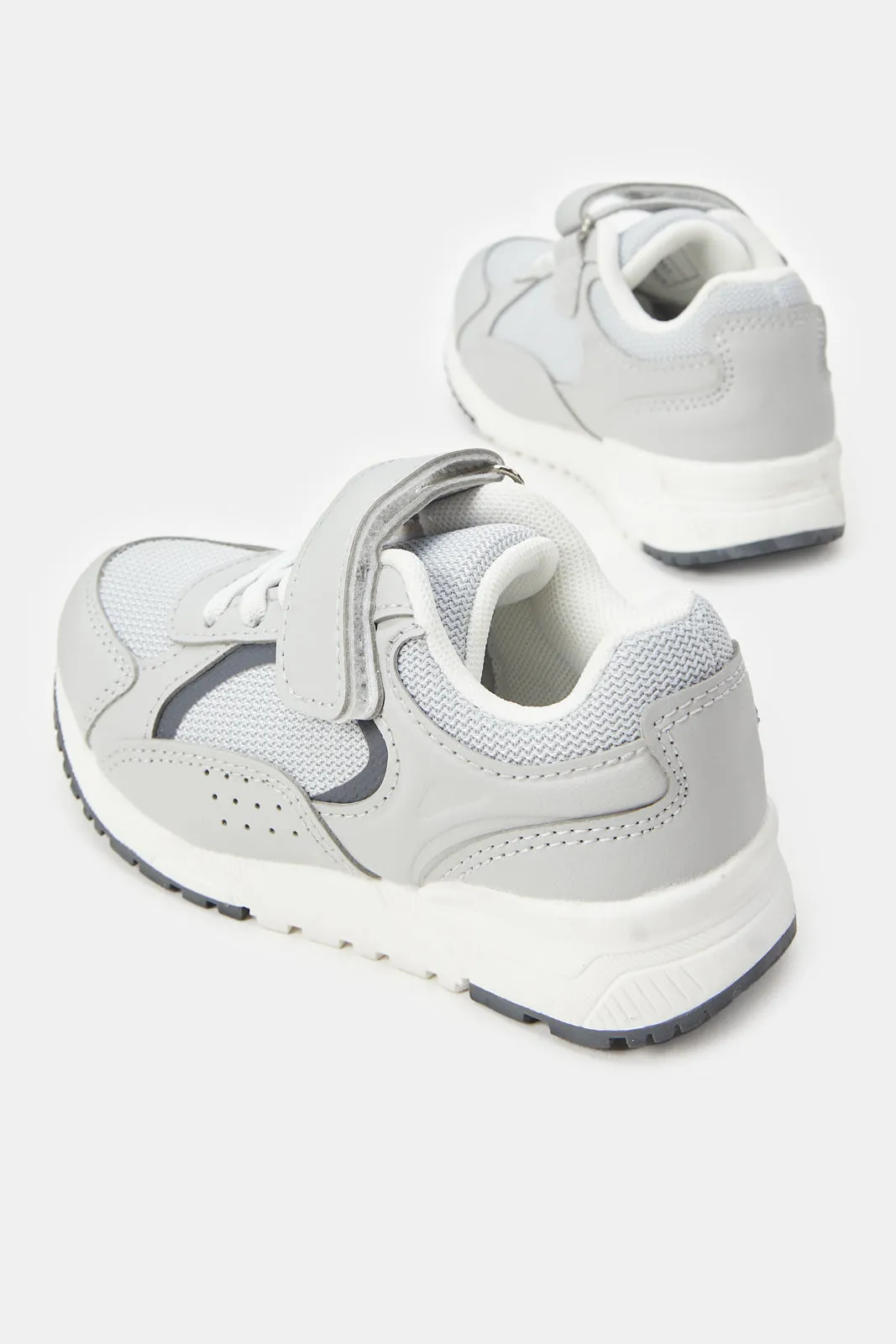 Boys Grey Color Block Trainers