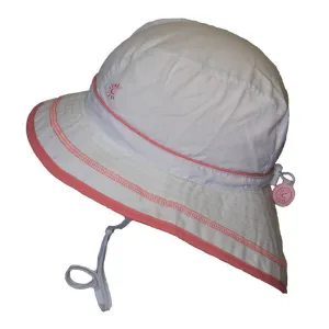 Calikids Quick Dry Girls Bucket Beach Hat (UV 50 ) - White (XS)