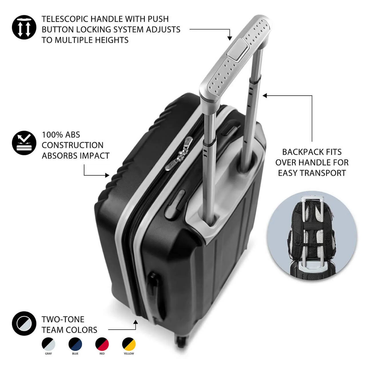 Carry On Spinner Luggage | Carry-On Hardcase Dual Color Expandable Spinner In Red