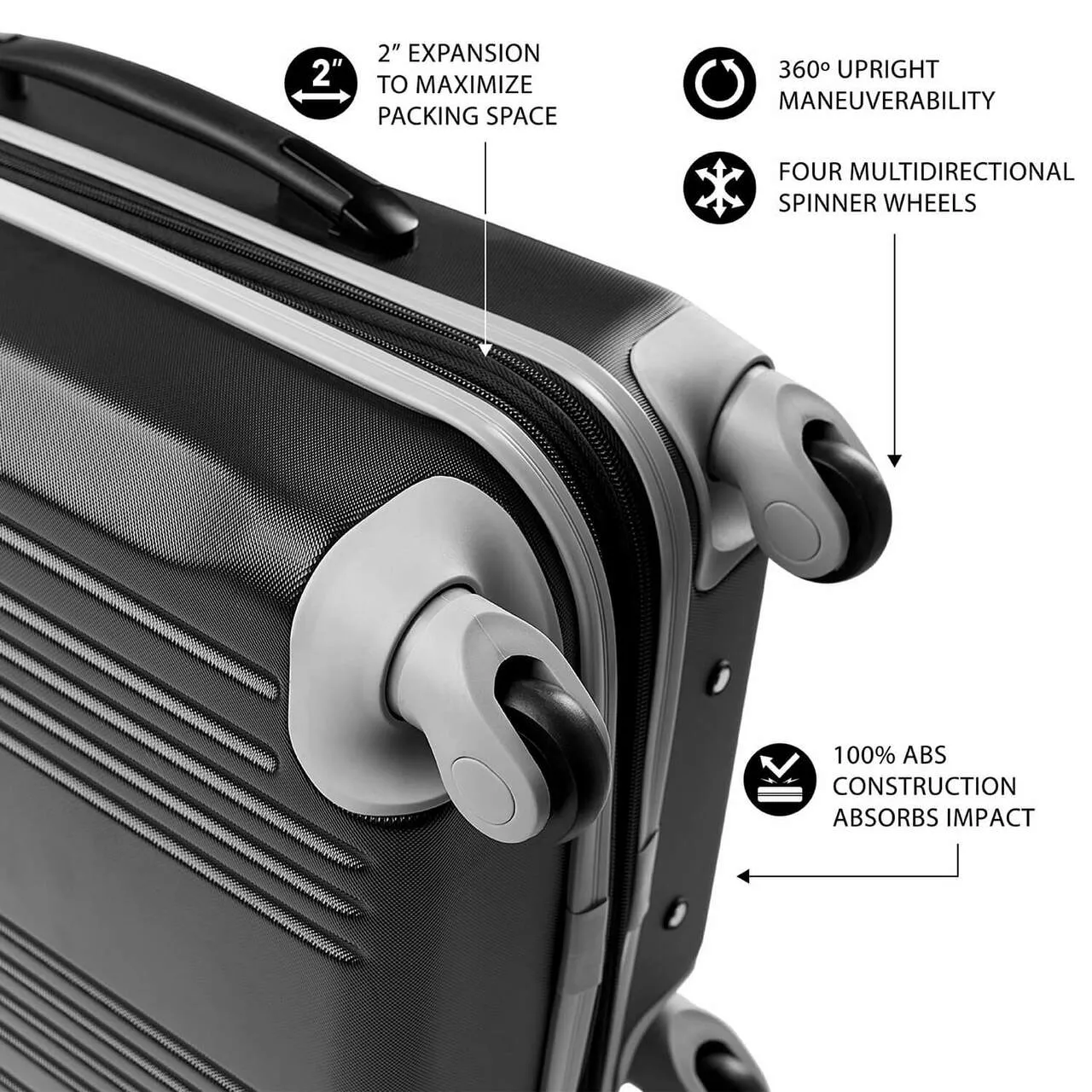 Carry On Spinner Luggage | Carry-On Hardcase Dual Color Expandable Spinner In Red