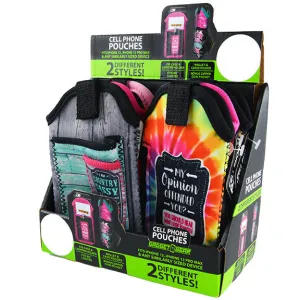 Cell Phone Pouch Neoprene with Pocket - 6 Pieces Per Retail Ready Display 88324