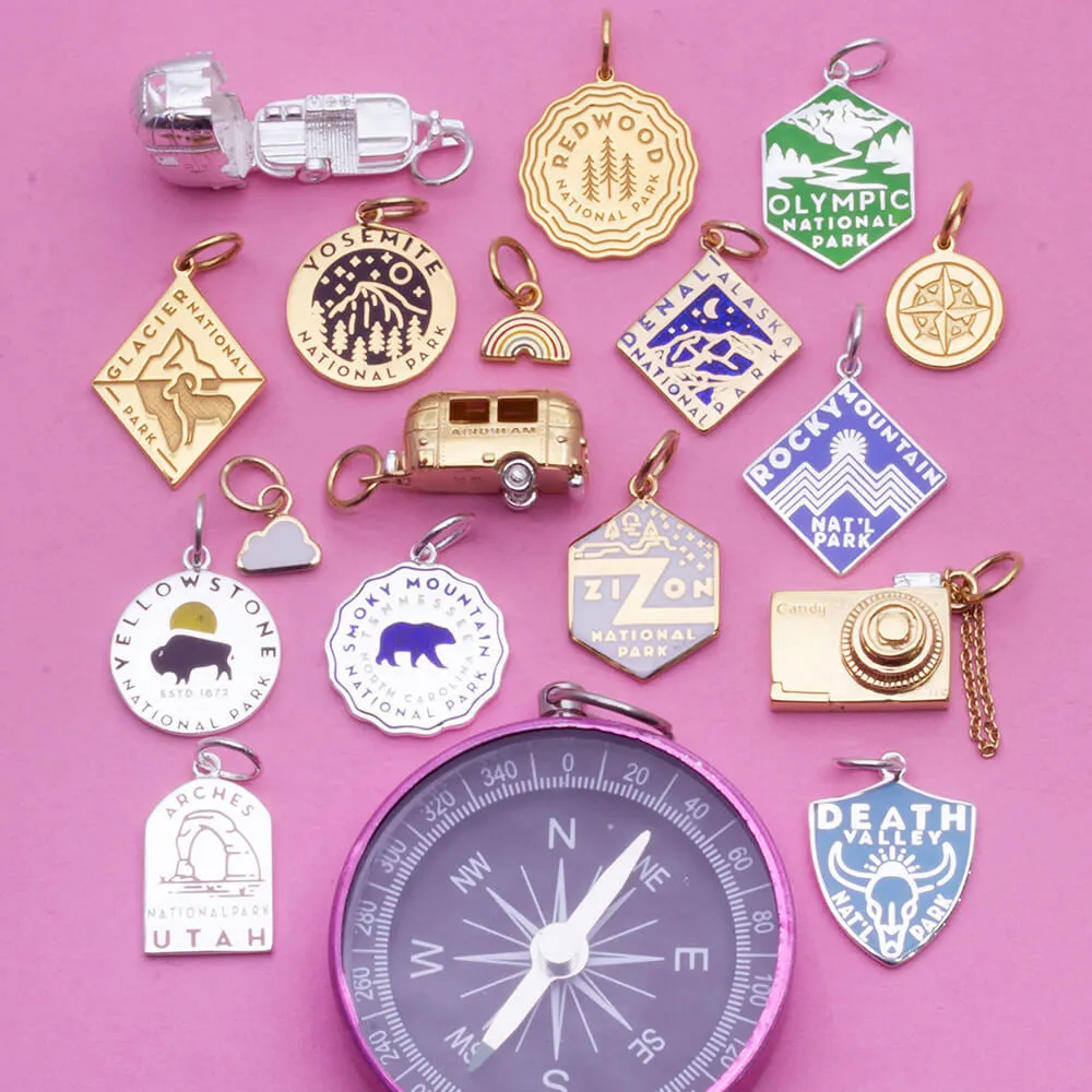 Death Valley National Park Charm, Silver Enamel