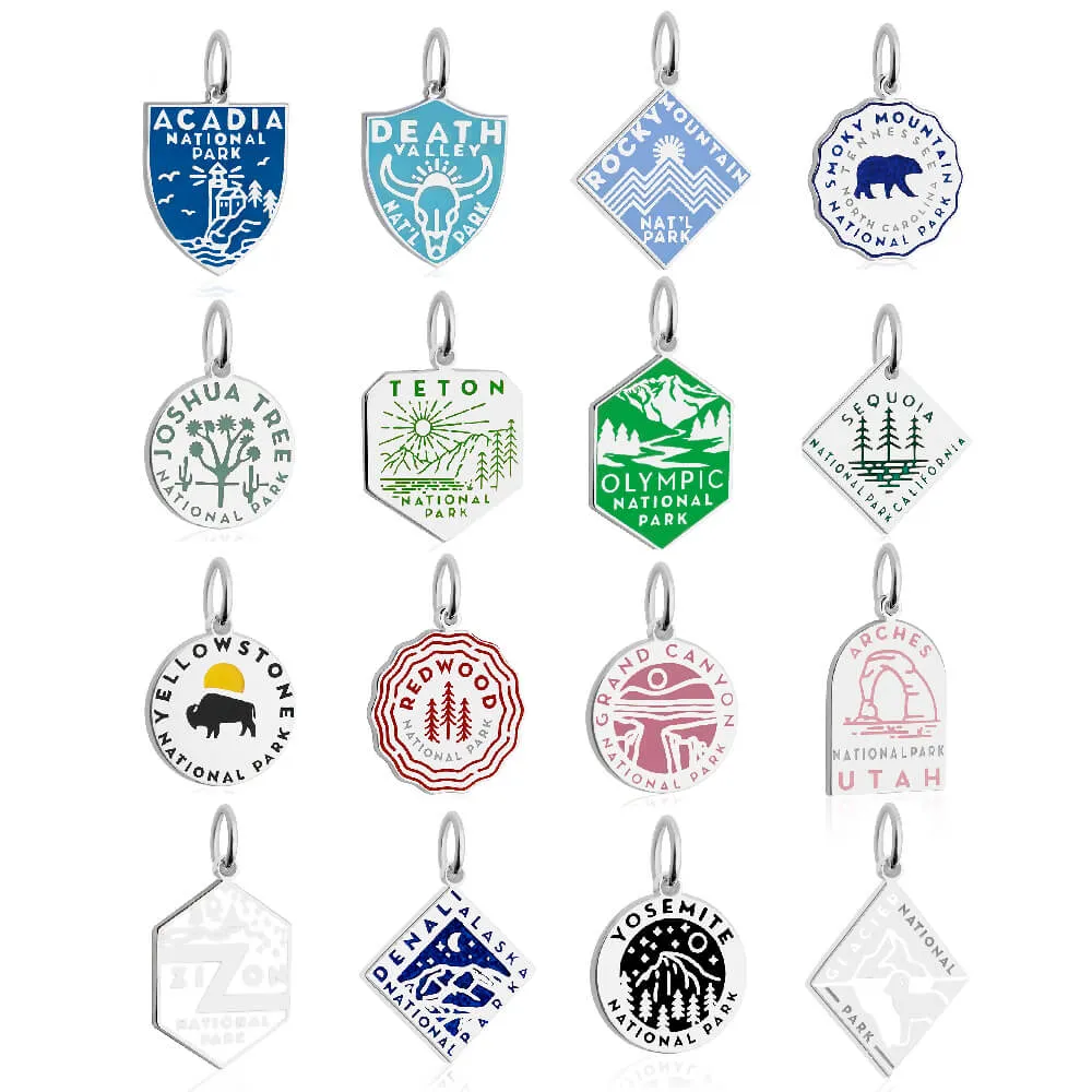 Death Valley National Park Charm, Silver Enamel