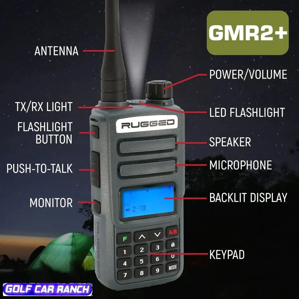 Handheld Rugged GMR2 PLUS GMRS with FREE Long Range Antenna