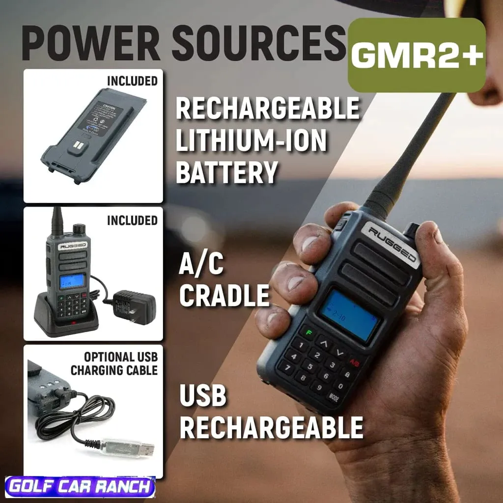 Handheld Rugged GMR2 PLUS GMRS with FREE Long Range Antenna