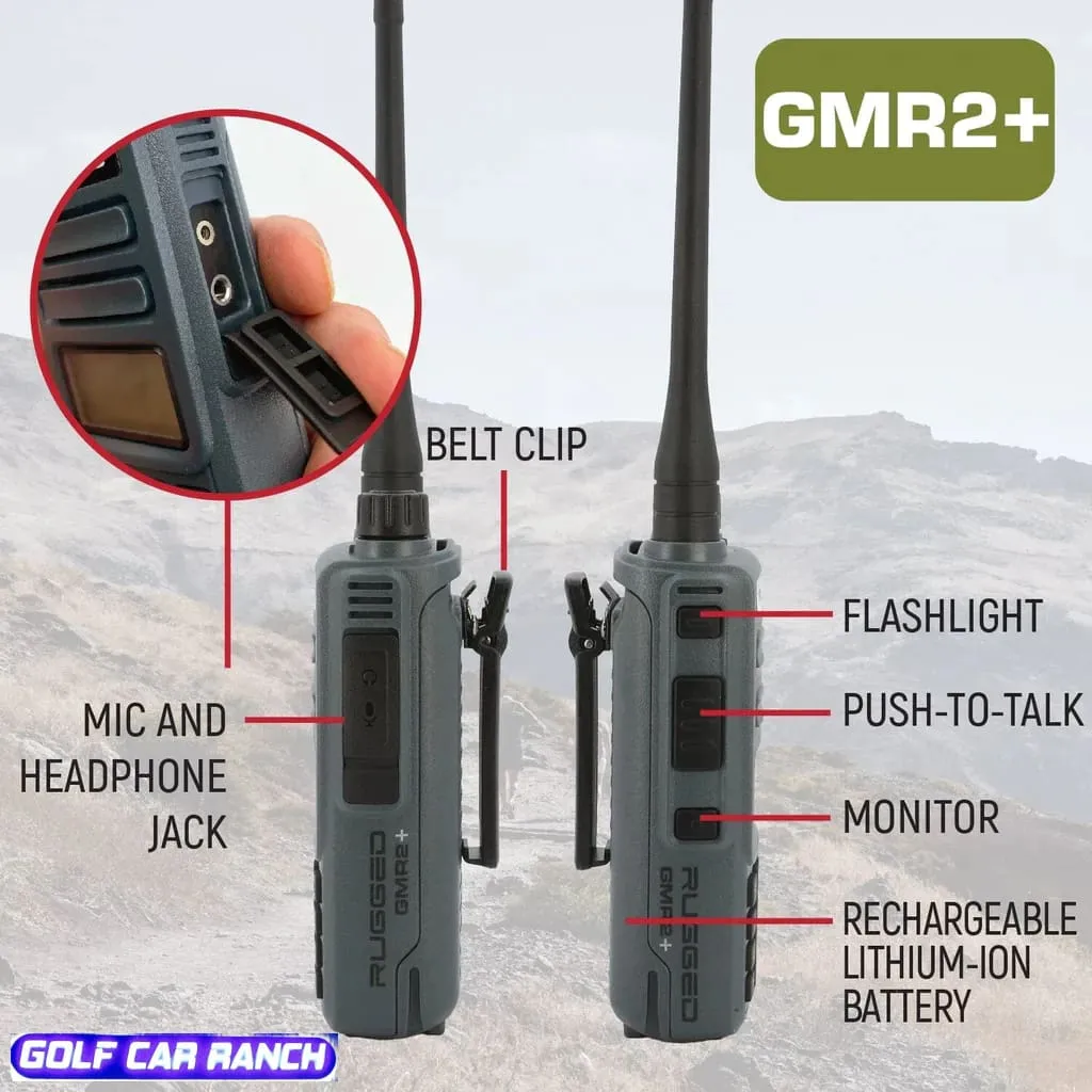 Handheld Rugged GMR2 PLUS GMRS with FREE Long Range Antenna