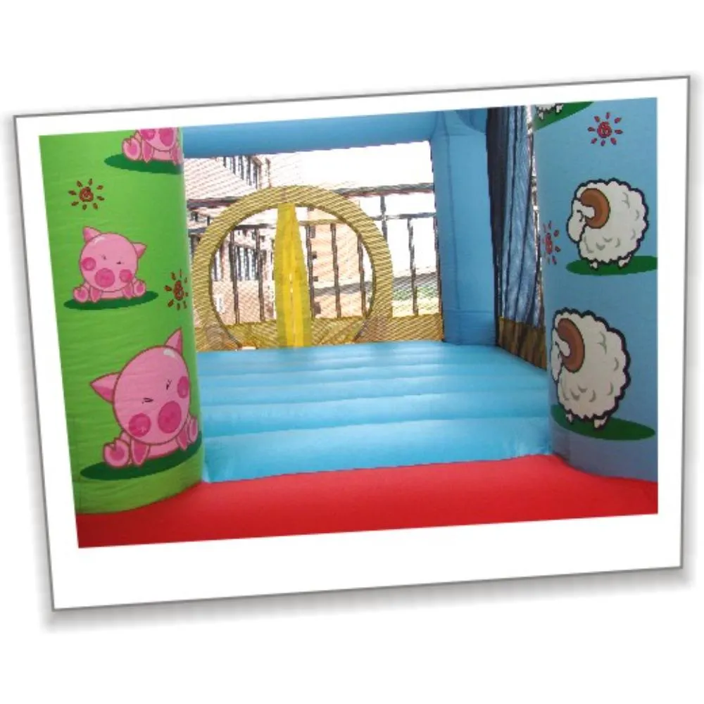 Happy Hop Castle Bouncer With Farmyard Ball Pit