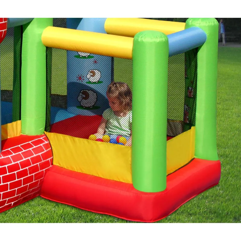 Happy Hop Castle Bouncer With Farmyard Ball Pit