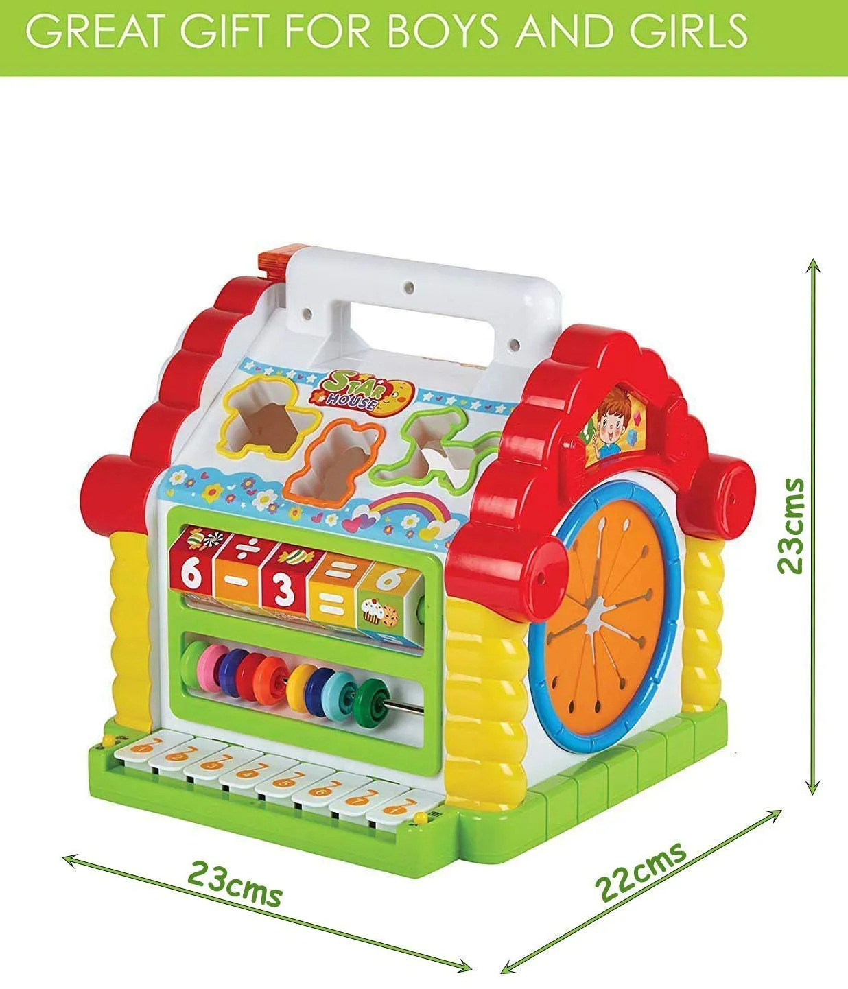 Knick Knack Activity House and Blocks Sorting with Lights & Sound Toy for Toddlers (Style 1)