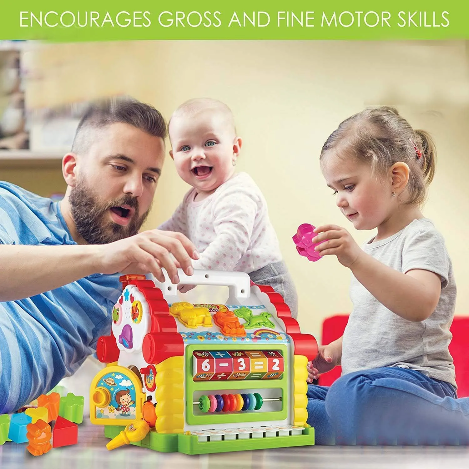 Knick Knack Activity House and Blocks Sorting with Lights & Sound Toy for Toddlers (Style 1)