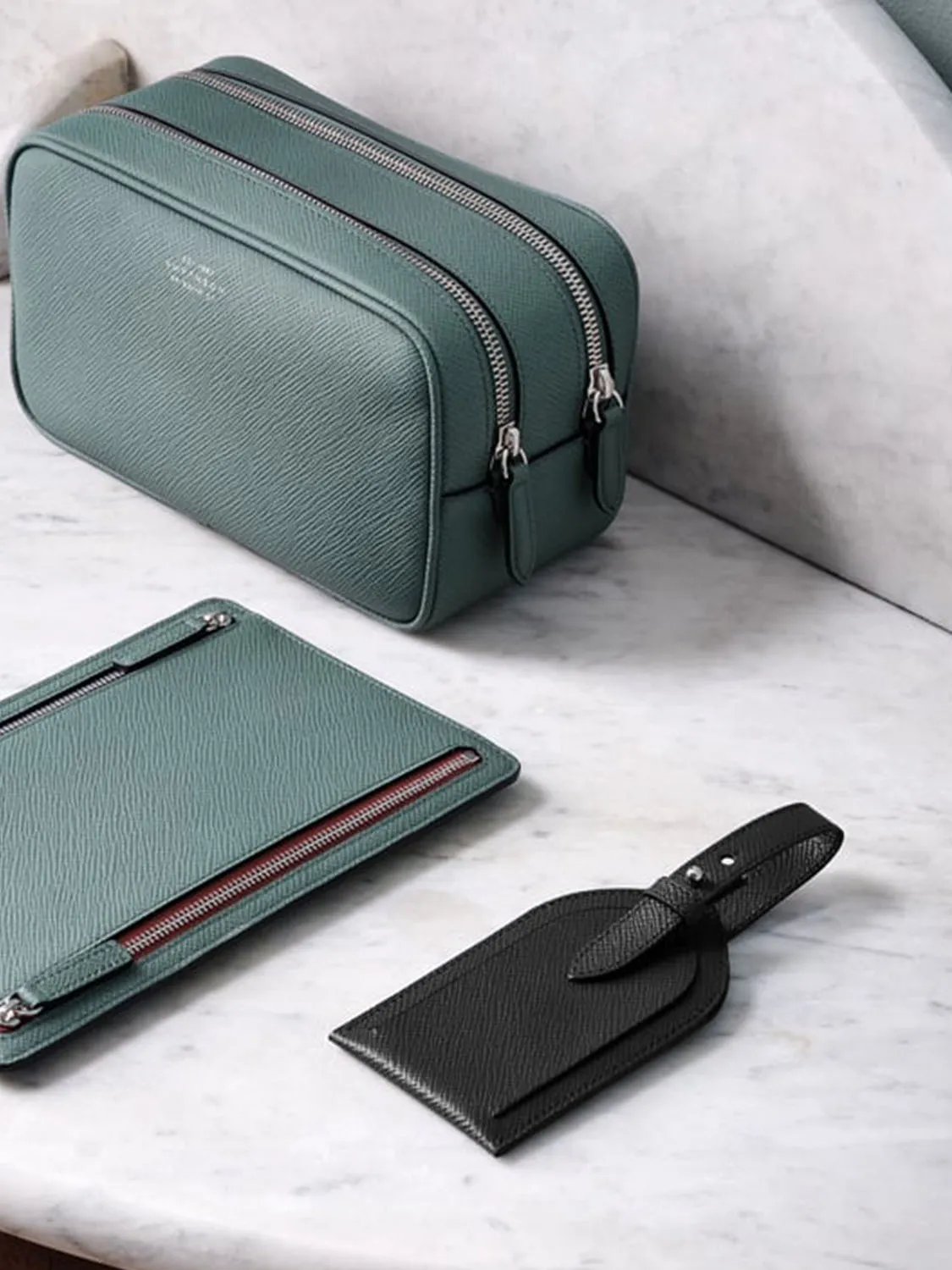Leather Luggage Tag Black