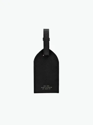 Leather Luggage Tag Black