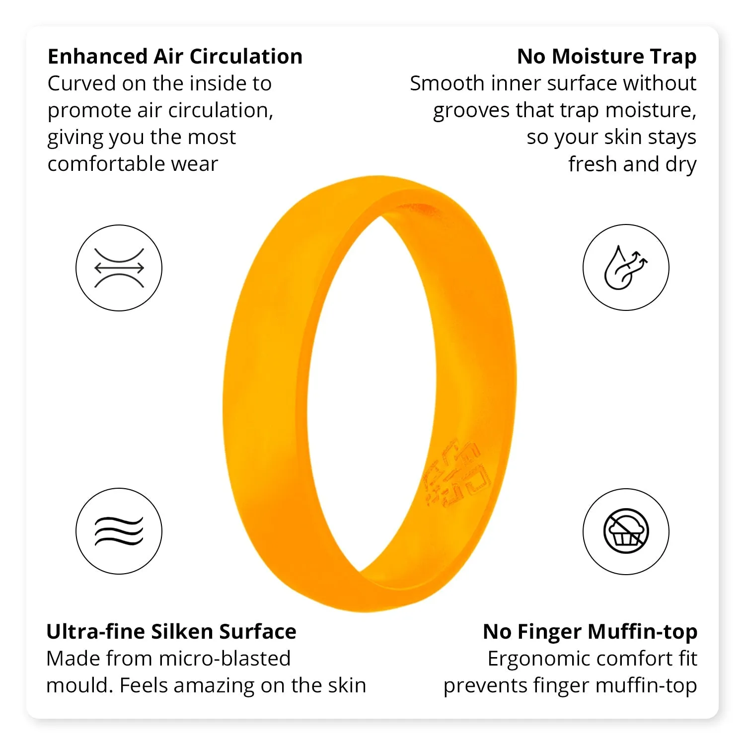 Neon Orange Breathable Silicone Ring