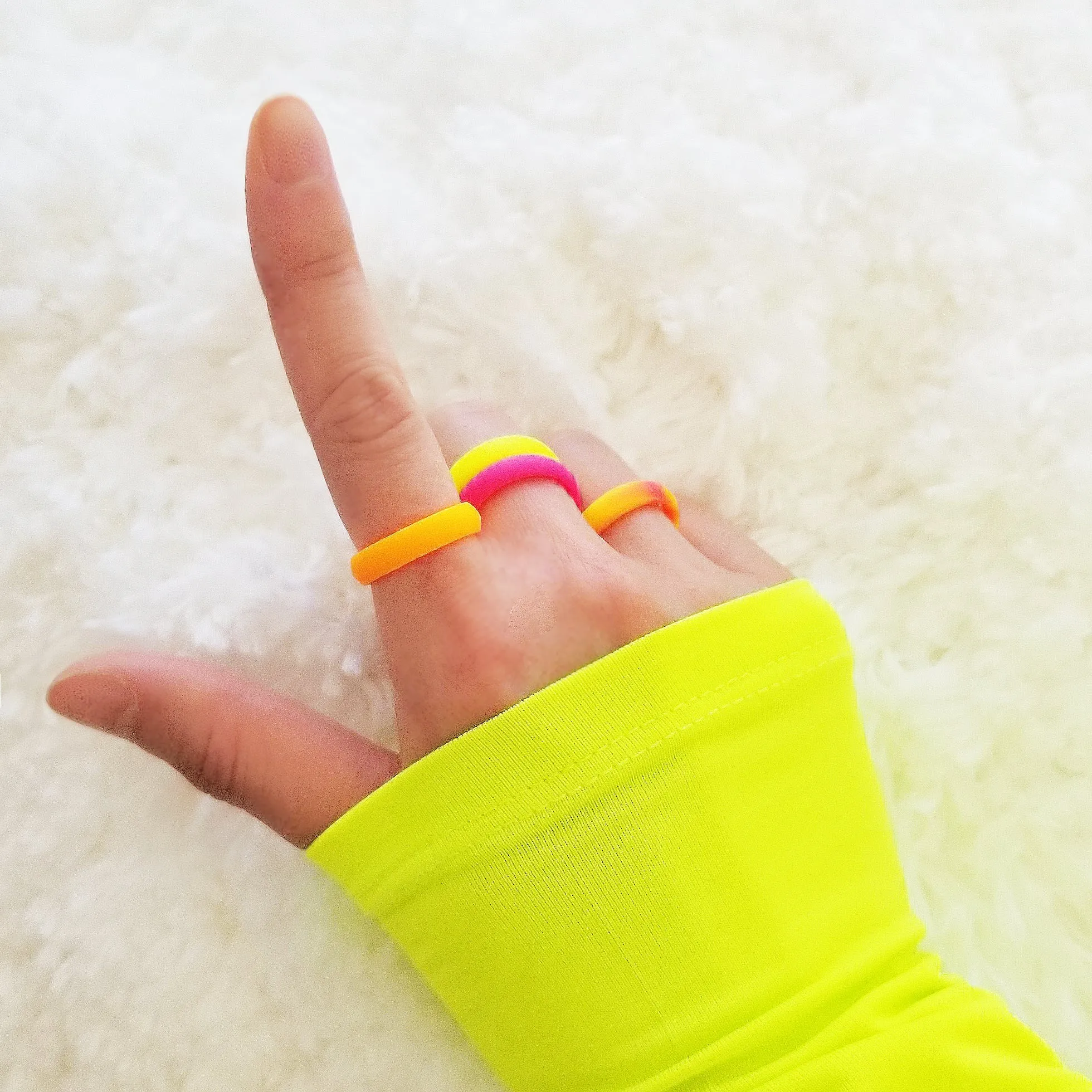Neon Orange Breathable Silicone Ring