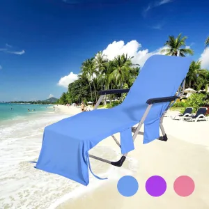 New Storage Beach Towel Recliner Set Lounge Chair Beach Towel Cover Microfiber Quick Drying Pool Towel Bath Towels With Bag