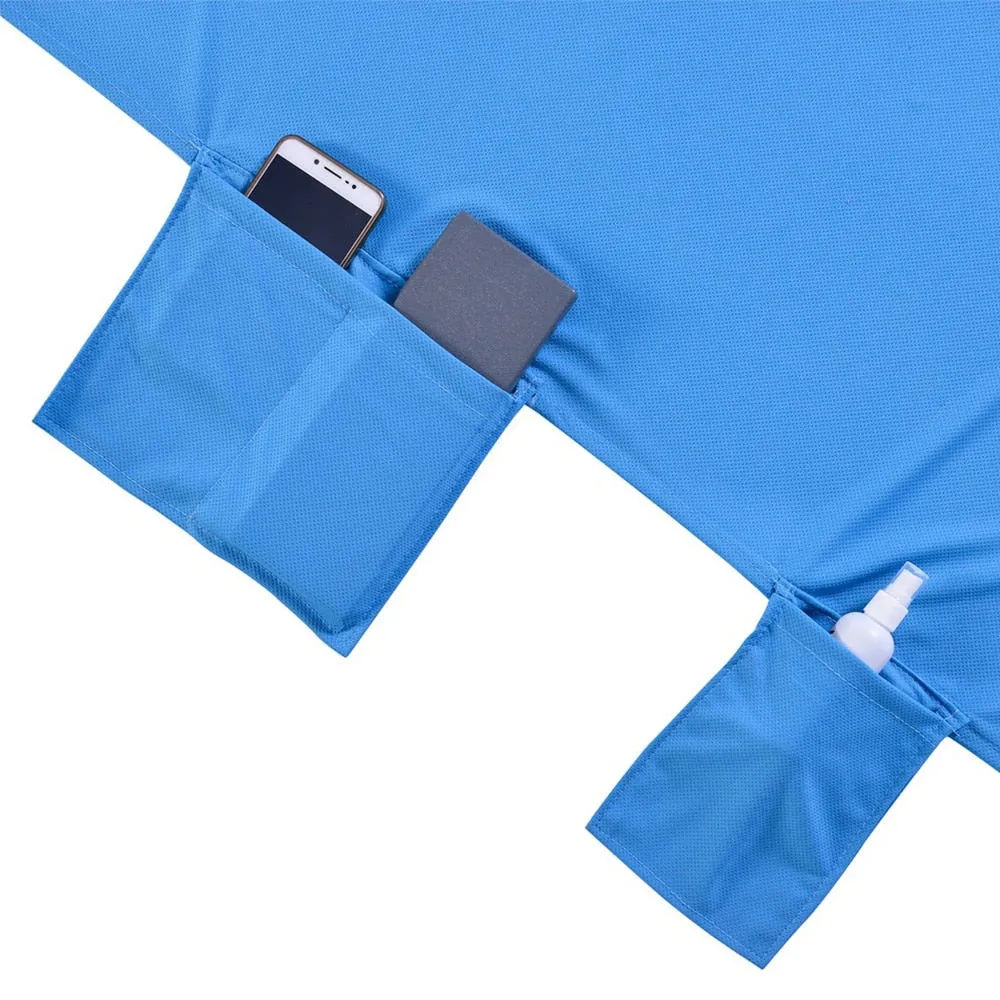 New Storage Beach Towel Recliner Set Lounge Chair Beach Towel Cover Microfiber Quick Drying Pool Towel Bath Towels With Bag