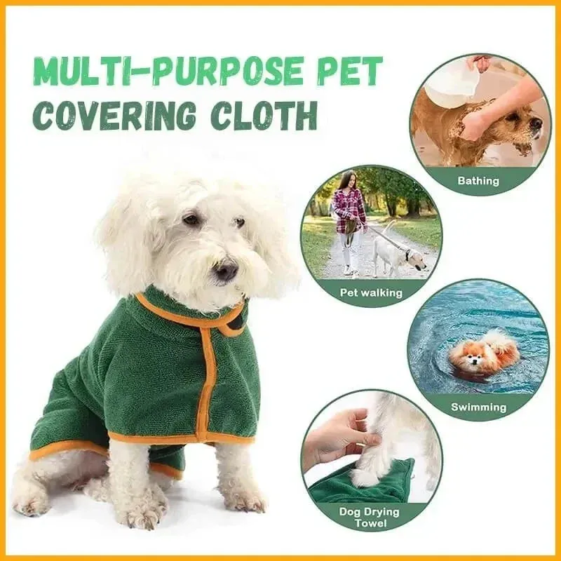 Quick-Dry Pet Bathrobe made from Microfiber