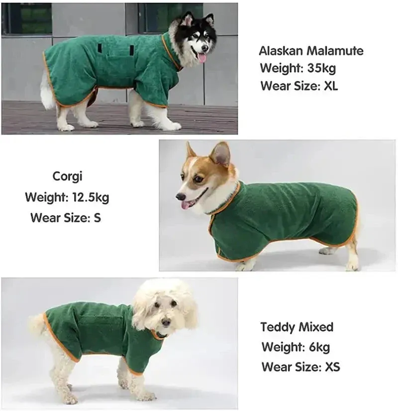Quick-Dry Pet Bathrobe made from Microfiber
