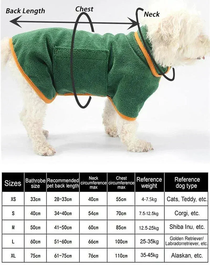 Quick-Dry Pet Bathrobe made from Microfiber