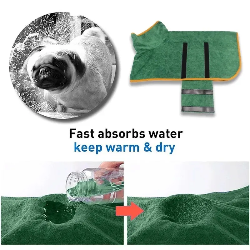 Quick-Dry Pet Bathrobe made from Microfiber