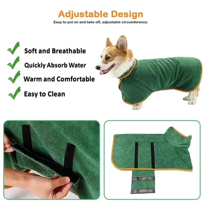 Quick-Dry Pet Bathrobe made from Microfiber