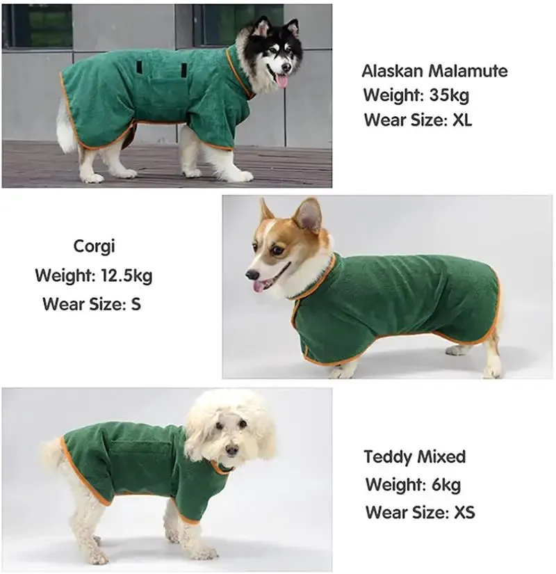 Quick-Dry Pet Bathrobe made from Microfiber