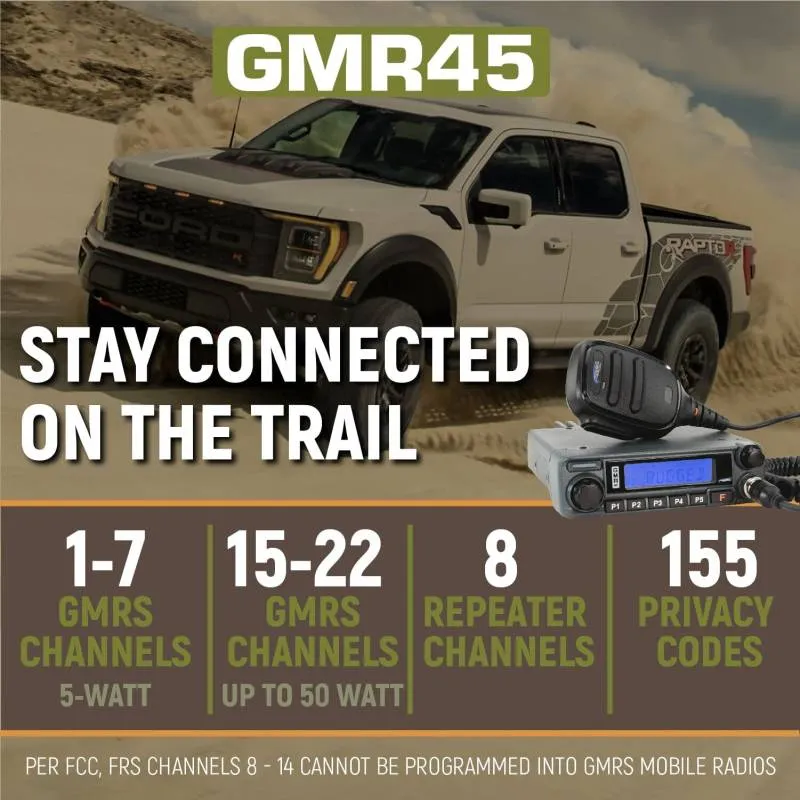 Rugged Radios Ford Raptor Two-Way Mobile Radio Kit - 55 Watt M1-V - Business Band VHF