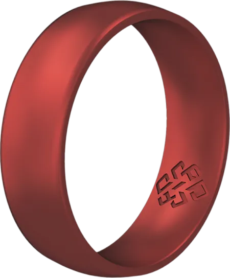 Satin Chrome Red Breathable Silicone Ring for Men and Women