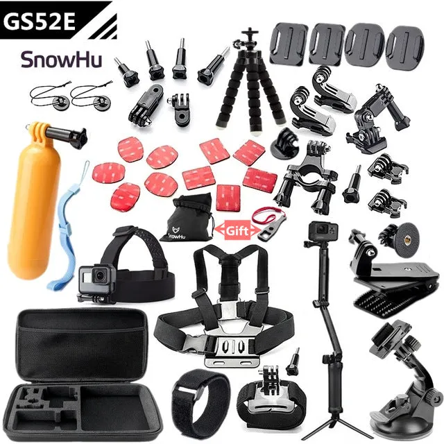 SnowHu For Gopro accessories set mount tripod for go pro hero 5 4 3 sjcam sj4000 for Go pro 5 kit for xiaomi yi 4K camera GS52