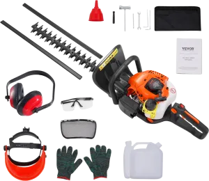 Vevor Gas Hedge Trimmer 23.2" 26cc 2 Cycle with Double Sided Dual Action Blade New