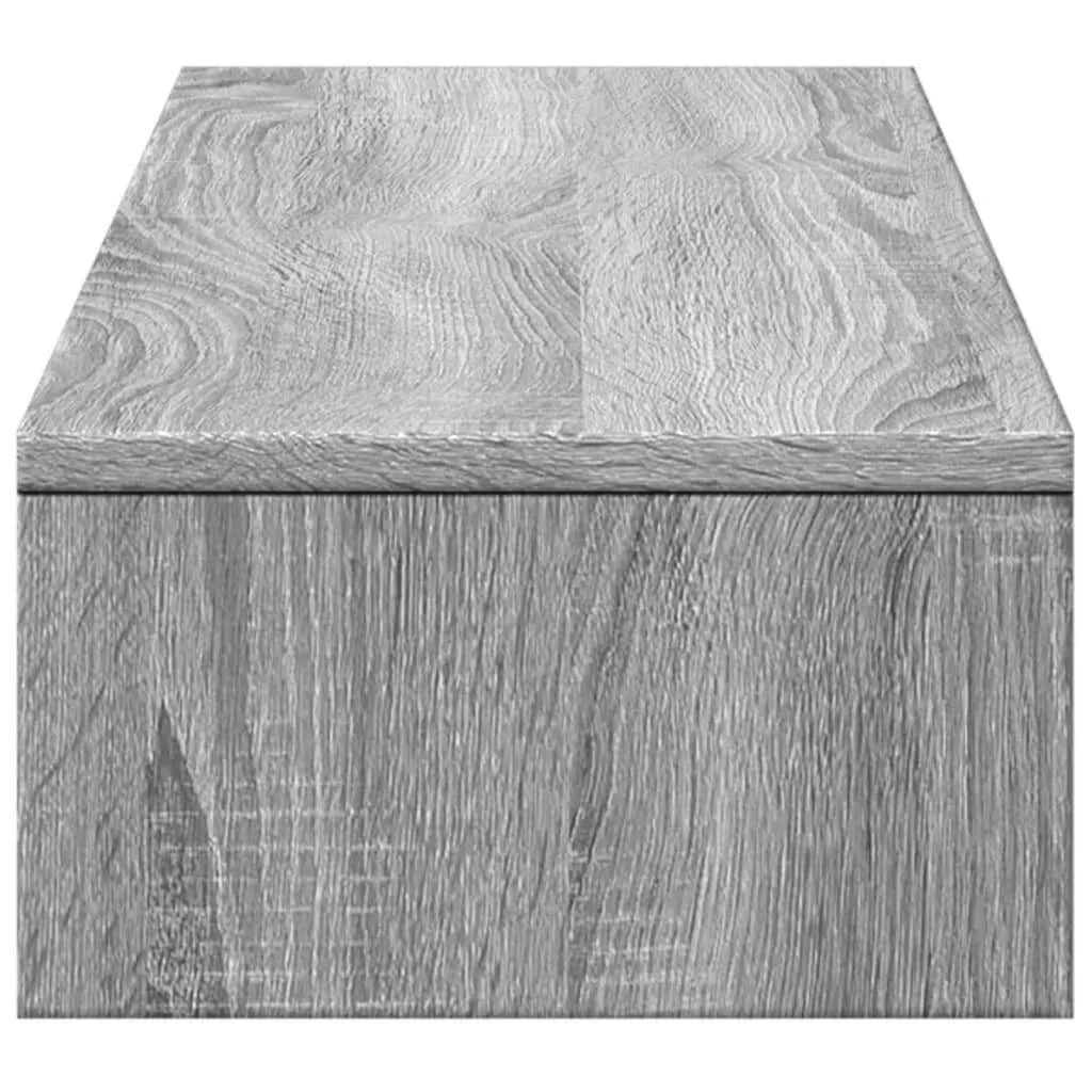 vidaXL Monitor Stand with Drawers Grey Sonoma 100x27x15 cm Engineered Wood