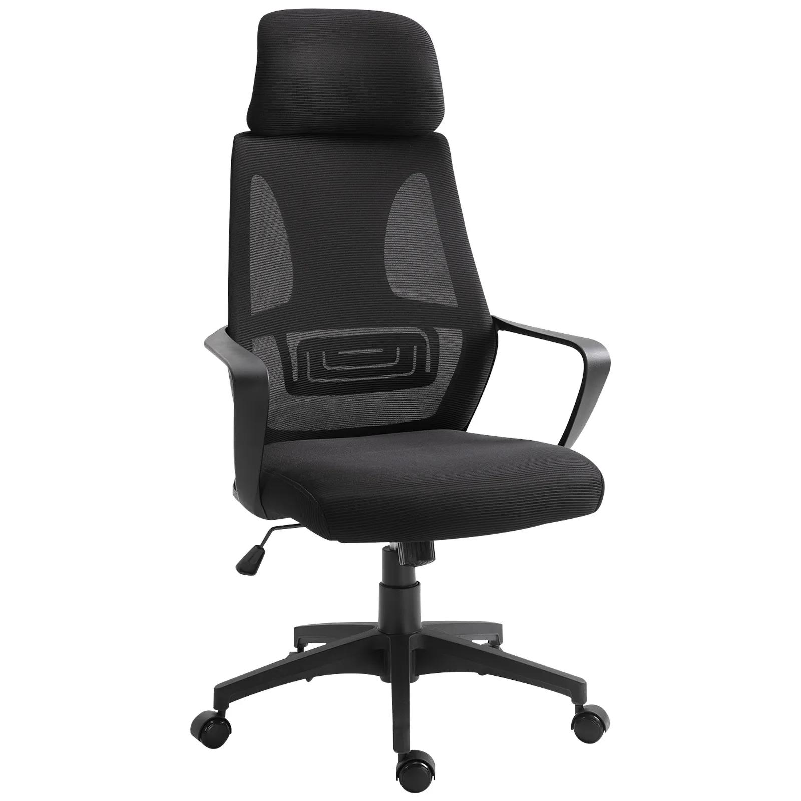 Vinsetto Ergonomic Office Chair with Wheels - Adjustable Height, High Mesh Back - Black