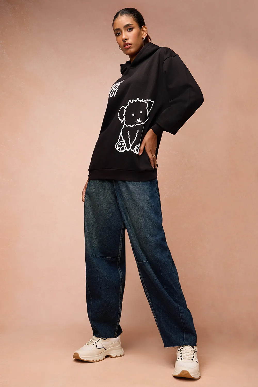 Women's Black Dog Loves Me Hoodie